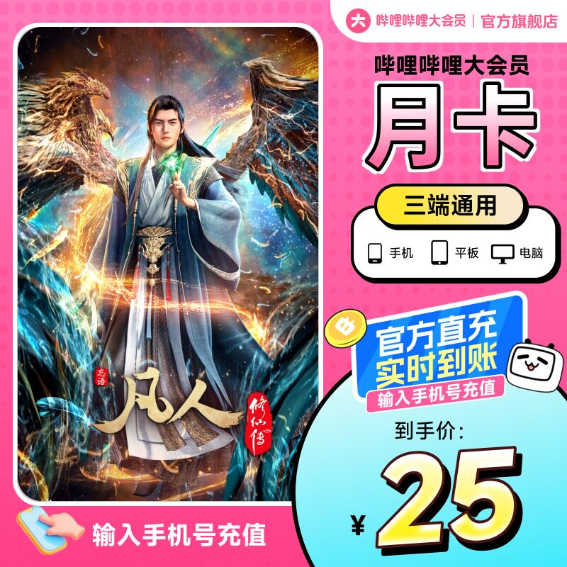 哔哩哔哩大会员月卡：解锁无限精彩，畅享无广告观影！-影视会员-淘宝好物网