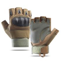 New outdoor gloves mens tactical half-finger carbon fiber shell anti-cut non-slip wear-resistant combat sports training gloves