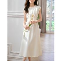 Knitted letter embroidered dress 2024 summer new style waist slimming fashionable vest dress