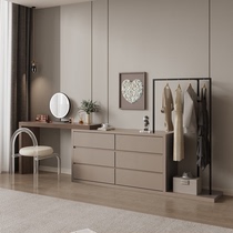 2024 new light luxury solid wood dressing table and cabinet with coat rack for bedroom simple modern bedside dressing table