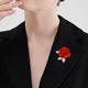 Сегодня [Горячая Распродажа]! Оригинальная брошь из Гонконга «Красная роза», легкий люксовый аксессуар для костюма/пальто, элитный подарок.