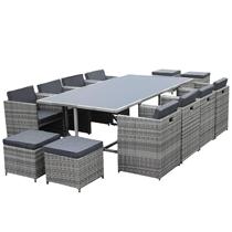 Rattan outdoor leisure table and chair combination courtyard garden PE rattan table and chair furniture