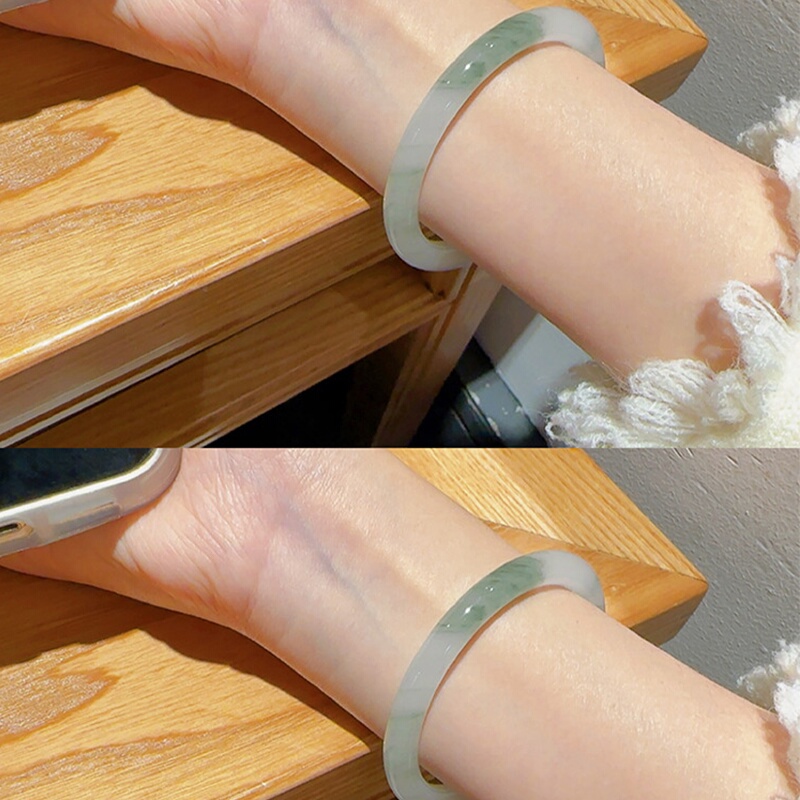 Aoxi Xinjiang Tianshan Green Jade Bracelet for Women, Ice Type with Floating Flowers, Round Jade Bangle, Beauty Bracelet, Valentine's Day Gift for Girlfriend Aoxi Xinjiang Tianshan Green Jade Bracelet for Women, Ice Type with Floating Flowers, Round Jade Bangle, Beauty Bracelet, Valentine's Day Gift for Girlfriend