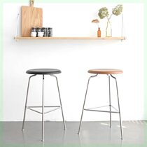 Bar chair Nordic simple household solid wood high bar stool leisure bar chair high stool ant stool iron chair