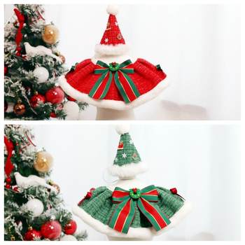 Cat christmas collar dog xiaoxiangfeng christmas collar hat set pet cute bow tie photo accessories