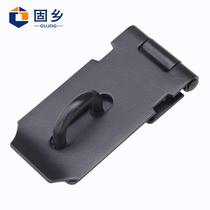 Guxiang stainless steel paint lock door nose buckle lock brand cabinet anti-theft door latch padlock door bolt black 3