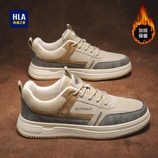 Hailan house men's shoes autumn and winter 2025 plus velvet warm northeastern cotton shoes casual sneakers middle-aged genuine leather dad shoes