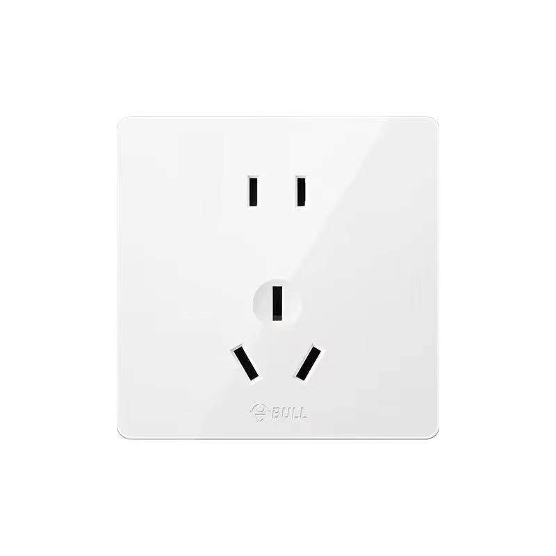 G12 White Switch Panel 10A Socket for Home Use, One-Gang Five-Hole USB Air Conditioner Plug, 86 Type Concealed Double Control 16A