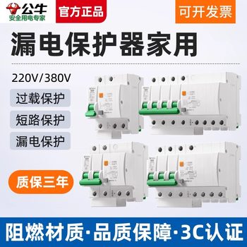 Bull Brand Leakage Protector Main Switch 63A Overload Short Circuit High Power with Air Switch Circuit Breaker Leakage Protection Circuit Breaker