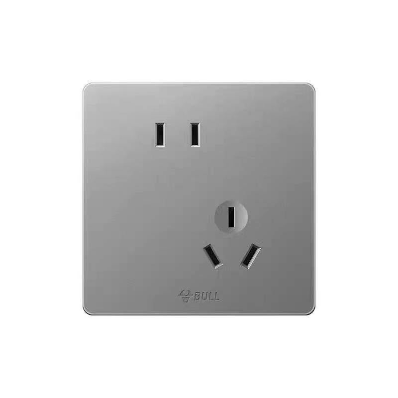 Bull G12 Starry Sky Gray Switch Socket Panel Single Switch Dual Control Five-Hole Official Genuine Concealed Wall 86 Type USB