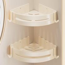 Cream style bathroom storage rack without punching bathroom toilet basket bathroom corner storage rack artifact