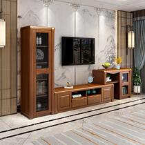 Solid wood combination TV cabinet modern simple retractable living room video cabinet multifunctional TV cabinet Chinese style floor cabinet