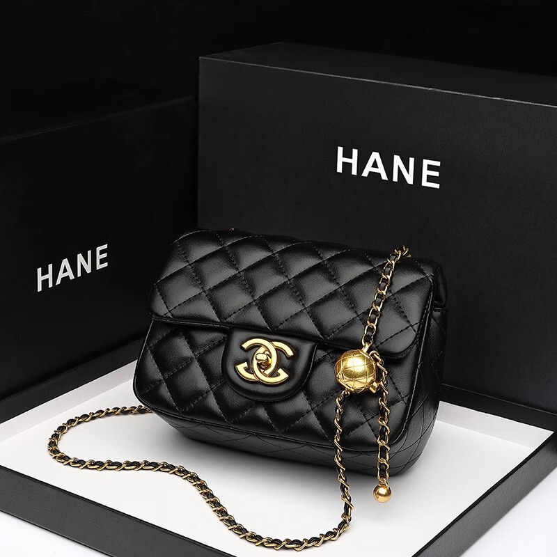 Branded Women's Handbags 2026 New Style Chanel-Inspired Genuine Leather Women's Bag Square Quilted Chain Shoulder Crossbody Bag