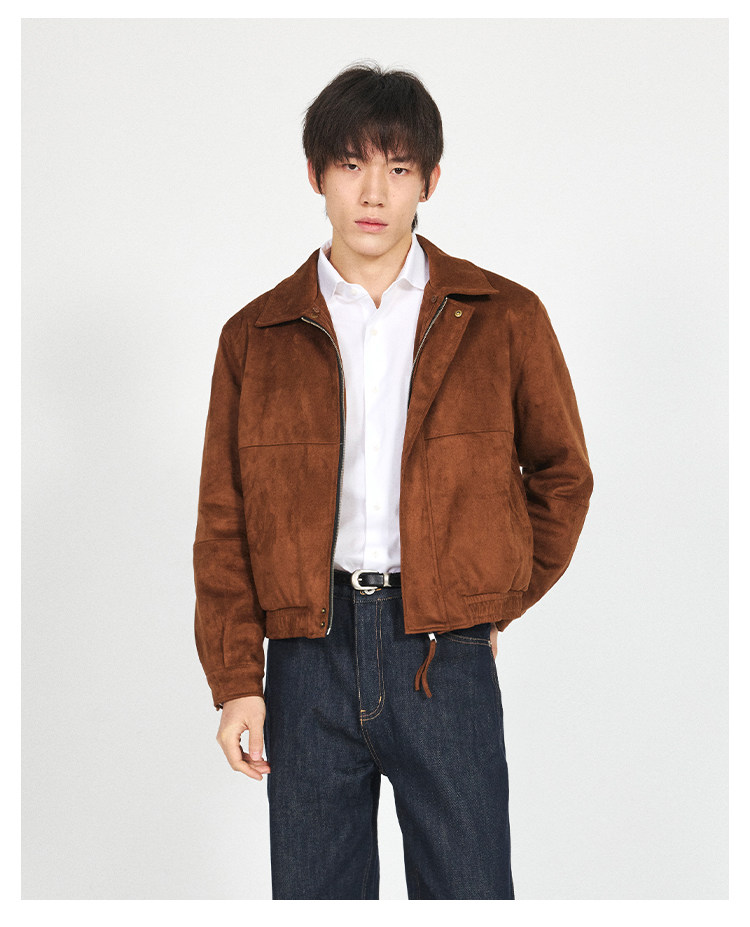 Stay the Night Suede Detachable Faux Fur Collar Jacket