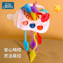 Smoked baby fingers Fine cheerleading baby Lrope Toys 0 1 year old buttoned hole in hand to catch the ball nibble