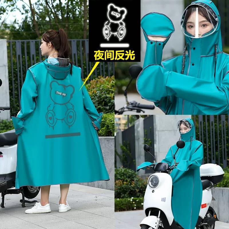Raincoat for Women, Long Full-Body Cycling Waterproof Zipper Backpack, Bicycle, Electric Bike, Rain Poncho, Cycling Rainwear for Men