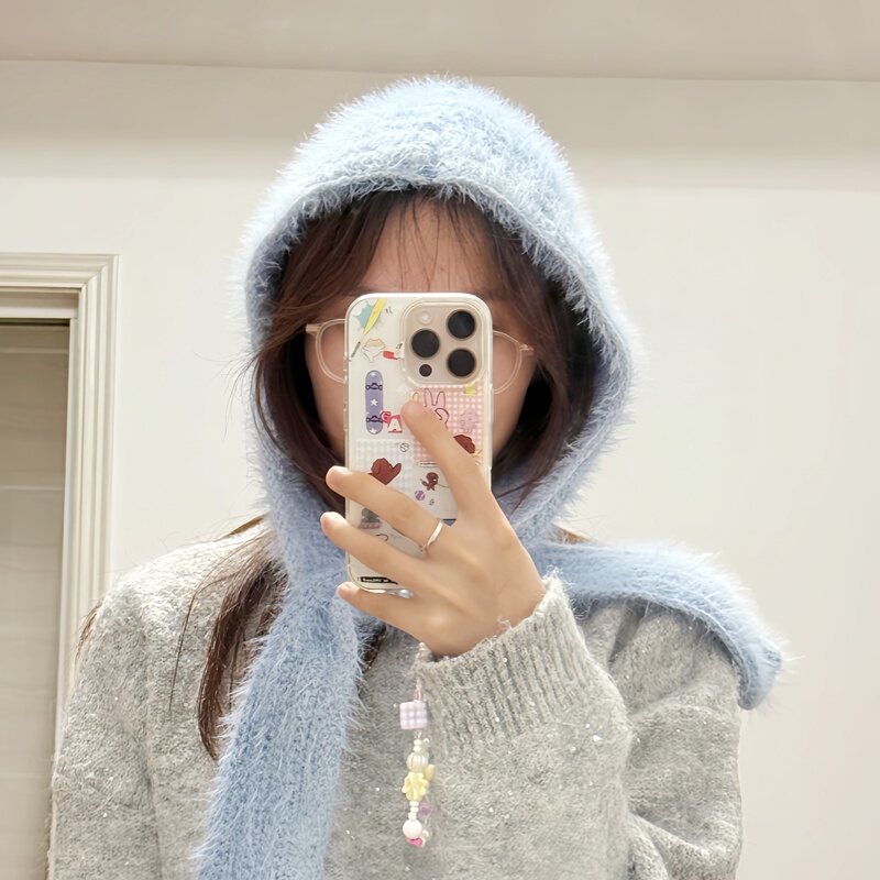 Knitted Hat Versatile Scarf DIY Yarn Handmade Materials Snow White Long Gradient Wool Autumn and Winter Ear Protection with Tutorial Knitted Hat Versatile Scarf DIY Yarn Handmade Materials Snow White Long Gradient Wool Autumn and Winter Ear Protection with Tutorial