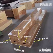 Solid wood choir platform three-story movable retractable podium music classroom conductor platform oak photo steps