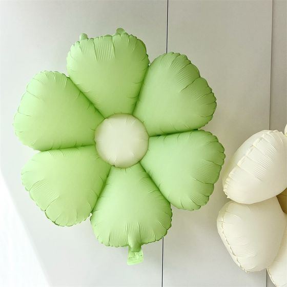 现货速发0寸鸡蛋花气球摆摊地推雏菊夏日清新生日派对聚会铝膜球