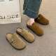 ເກີບແຕະ Birkenstock ສໍາລັບເຄື່ອງນຸ່ງນອກຂອງແມ່ຍິງ 2026 ພາກຮຽນ spring ຮູບແບບໃຫມ່ retro ງ່າຍດາຍ lazy flat one-leg toe-cap slippers