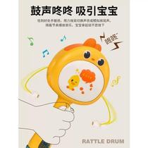 New baby rattle can be chewed 3-6 months old baby hand drum music stick rattle toy 0