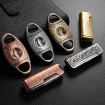 Cigar scissors tool set portable special cigarette cutter windproof lighter