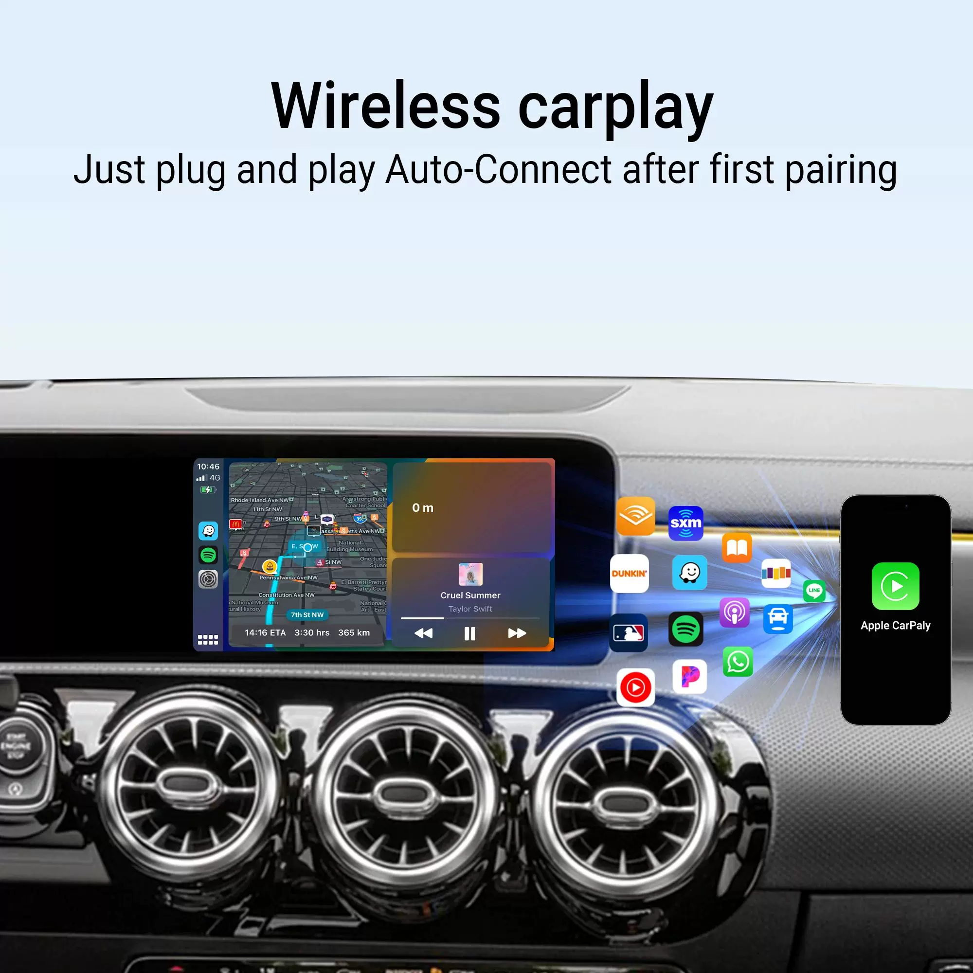 Адаптер OTTOCAST U2 Air Pro проводной к беспроводному CarPlay USB Do