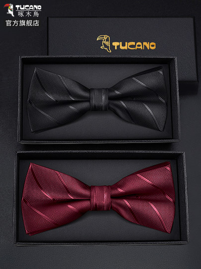 Woodpecker Bow Tie Men's Suit Shirt Black Burgundy Blue Accessories Wedding Groom Best Man Wedding Bow Tie
