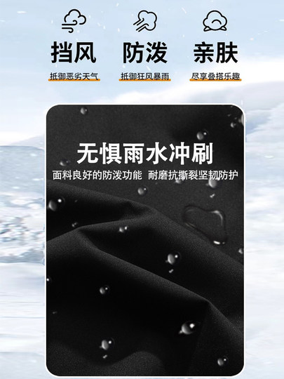 Woodpecker 2025 Winter New Waterproof Detachable 3-in-1 Outdoor Jacket Men's Black Jacket Top