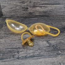 Newborn thumb type super soft silicone pacifier baby soothing and sleeping type flat head shape anti-fall chain storage box