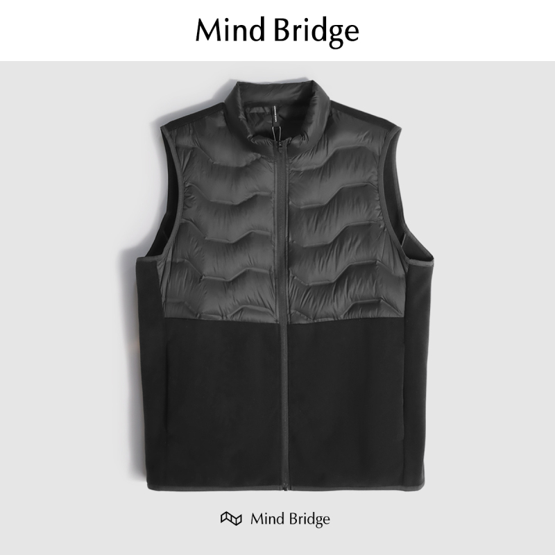 Mindbridge New 2025 Winter Lightweight Windproof and Warm Men's Spliced Duck down Vest Mindbridge New 2025 Winter Lightweight Windproof and Warm Men's Spliced Duck down Vest