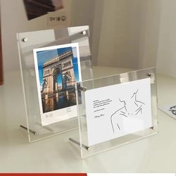 Poster Acrylic A4 Photo Frame Transparent Photo Frame Desktop ins Photo Frame for Tabletop Crystal Wall Hanging 6 Postcard Frame