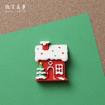 Décorations de Noël Gingerbread House Soft Board Felt Turtongs Personality Creativity Press Pins Lovely Powerful Magnet Magnetic Sticker