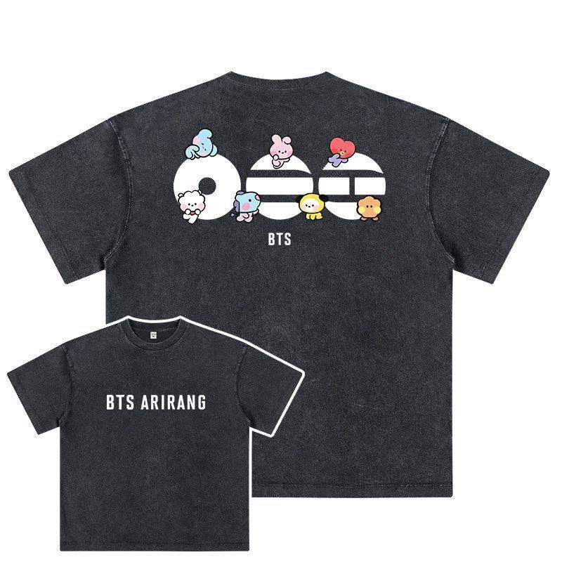 Bts (Bts) Concert Merchandise T-Shirt 2026 Album Same Style Short-Sleeved Clothing Support Items Outfit for Men and Women Bts (Bts) Concert Merchandise T-Shirt 2026 Album Same Style Short-Sleeved Clothing Support Items Outfit for Men and Women