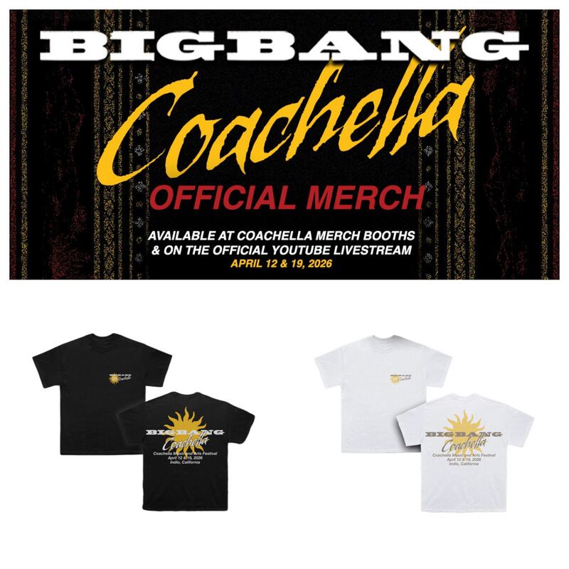 Bigbang 2026 Coachella 20Th Anniversary Limited Edition Merchandise Same Print Cotton Short Sleeve T-Shirt