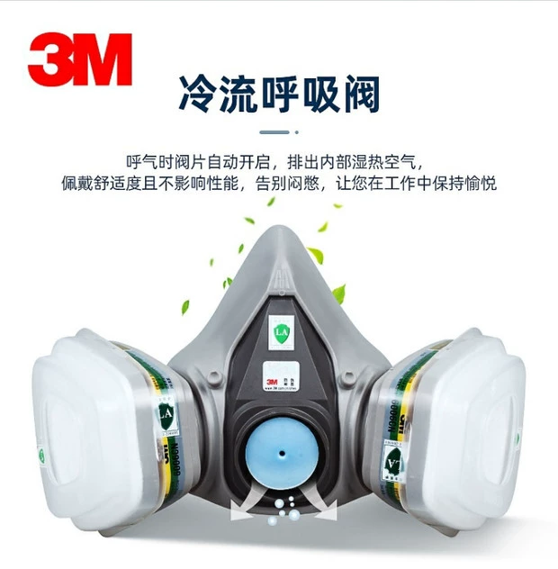 Mặt nạ phòng độc 3M Mặt nạ 6200 chống bụi khí độc khí hóa học phun bụi công nghiệp sơn mặt nạ che kín mặt nạ bảo vệ mặt nạ chống bụi cao cấp