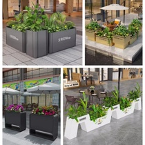 Stainless steel flower box outdoor iron partition swing fence metal flower pot rectangular municipal custom flower trough combination