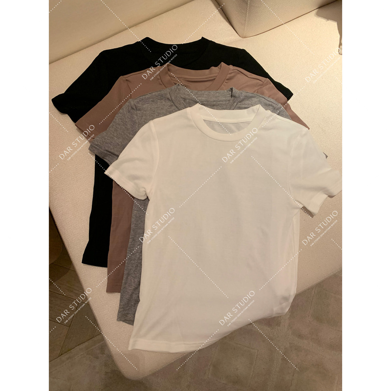 Dairong Apparel Shenzhen Nanyou Designer Style Leather Label Tee Lyocell Mulberry Silk Summer Textured T-Shirt