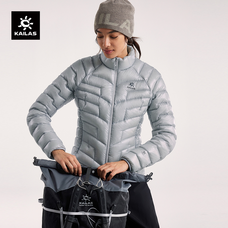 Kailas Gt Zero Stand Collar 900 Fill Power Ribbed down Jacket Lightweight Warm Outdoor Winter Coat for Women
