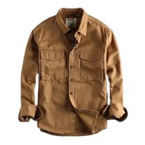 Cargo Shirt for men Long Seleeve Premium Cotton Solid Color W
