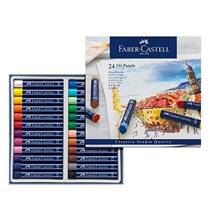 Faber-castell oil pastel crayons 24 colors blue paper box 127024