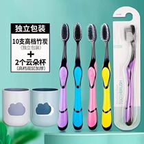 New toothbrush with soft bristles for home use adult tongue scraping for women and men 10 pieces individually packaged