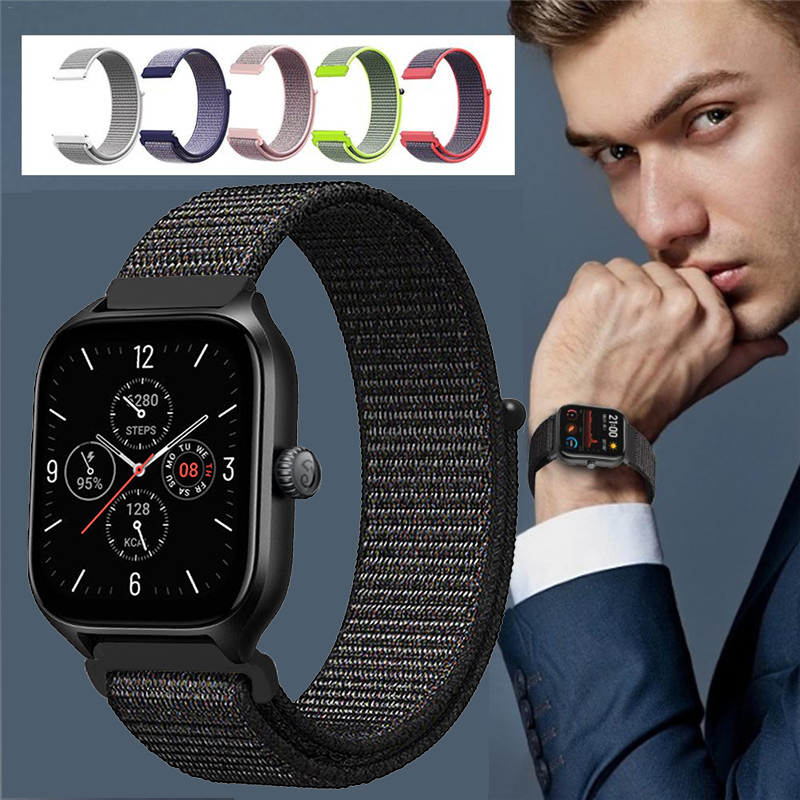Suitable for Huami Gts4 Watch Strap, Amazfit Watch Band, Active2 Sapphire Edition Nylon Loop Buckle, Bip5 Woven Gts2/3/4 Wristband, Pop Sports Breathable Watch Band Suitable for Huami Gts4 Watch Strap, Amazfit Watch Band, Active2 Sapphire Edition Nylon Loop Buckle, Bip5 Woven Gts2/3/4 Wristband, Pop Sports Breathable Watch Band