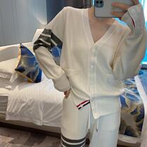 New high-end trendy brand tbv collar cardigan for women spring and autumn coat cashmere top ins trendy Internet celebrity wool sweater for men