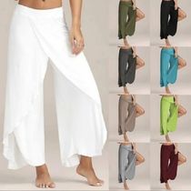 woman trousers autumn winter wide-legged pants yoga solid co