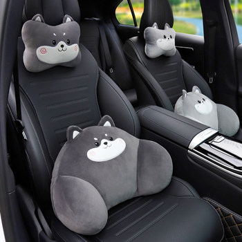 Car Headrest and Lumbar Support Set, Cartoon Neck Pillow for Car, Creative In-Car Cushion, Seat Pillow, Universal Car Pillow
