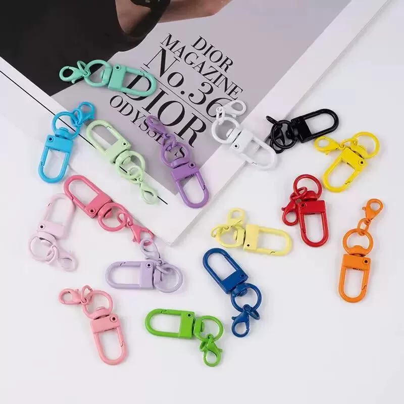 Colorful Metal Lobster Clasp U-Shaped Keychain Access Card Holder DIY Jewelry Accessories Chain Keychain Accessories