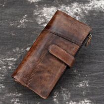 Luufan Vintage Genuine Leather Long Wallet Men Women RFID Bl