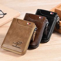 Mens Wallet Leather Business Card Holder Zipper Purse Luxury