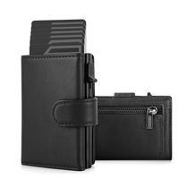 Card Holder Wallet Slim Minimalist Pop Up Leather Men Walle